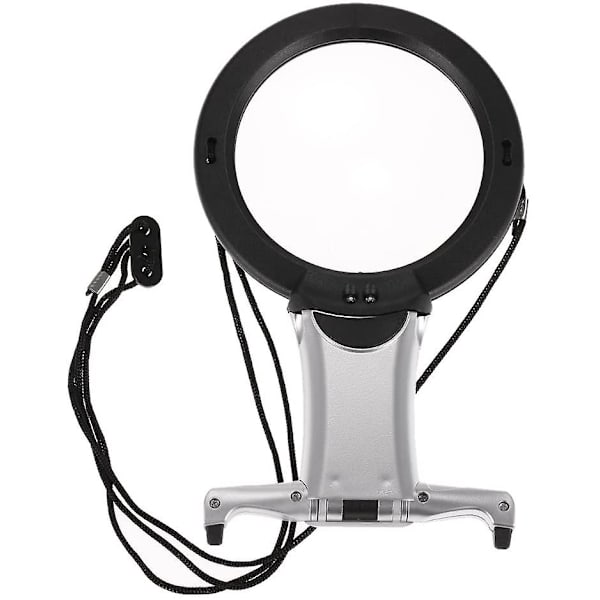 2 lupe leseforstørrelsesglass X2 og X6 forstørrelsesglass lysende LED handsfree halsrem for brodering lesebok
