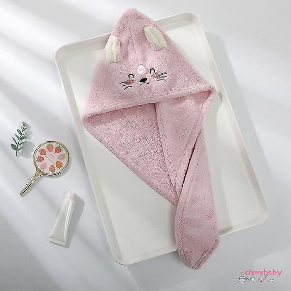 Nytt badehåndkle Hette Katte Design Supermyk tørt hår Hette for gutt jente hodeplagg