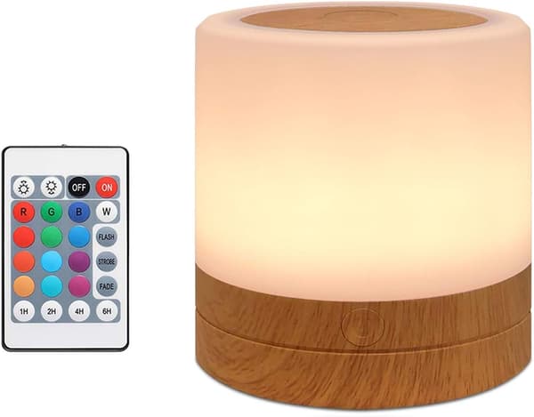 Mini LED Natlampe, Farverig sengelampe, Touch Natlampe