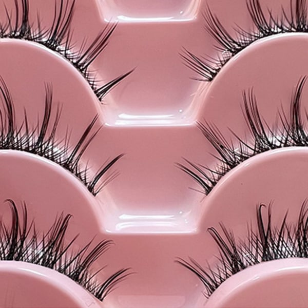 Clear-Band løsvipper Cat-Eyes Wispy Natural Faux Mink Vipper Lett volum Korte falske øyevipper Manga Vipper A