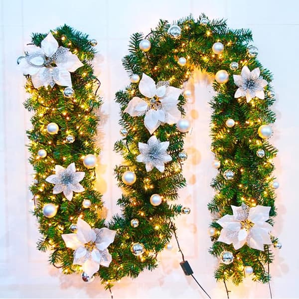 Juleguirlande - 2,7 m juleranke kunstig blomst
