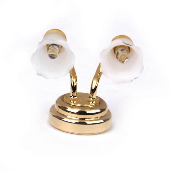 1:12 Dukkehus Miniature Led Mini Dobbelt Hoved Væglampe Lys