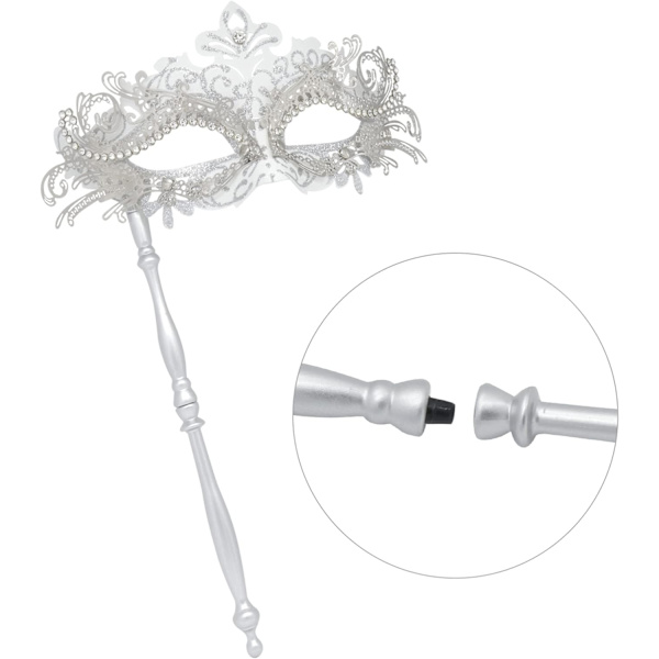 Par maskerad mask med hålla pinne venetiansk Halloween kostym
