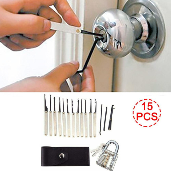 15 st/ set Upplåsningslås Pick Set Key Extractor Tool Transparent