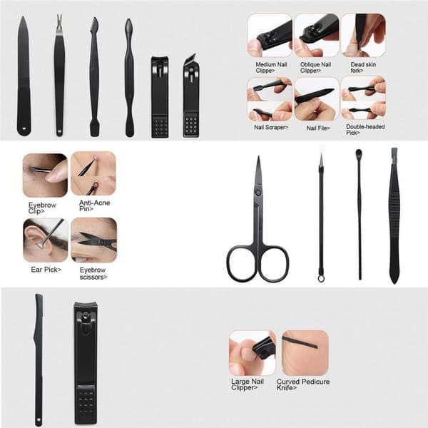 ##/Manicure Pedicure Sæt Negleklippere Sæt 12 Dele Manicure Pedicure##/