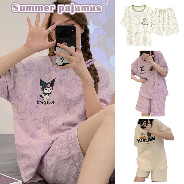 Dame pyjamas Dame sæt af nattøj T-shirts Damer Damer P Purple Kulomi XL