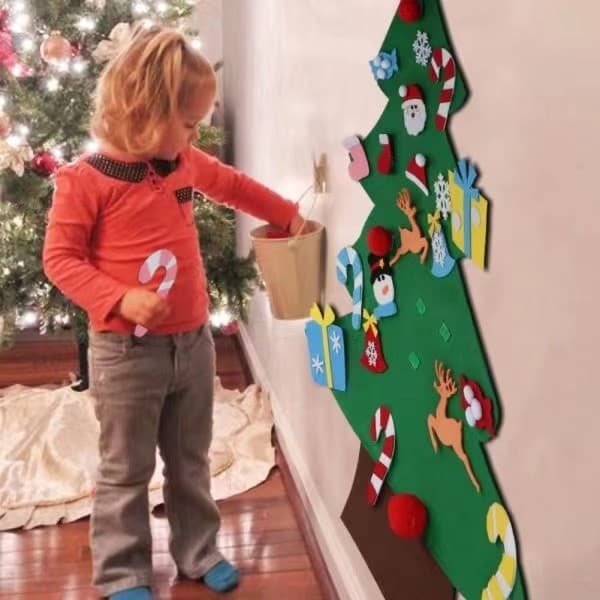 DIY filt julgran med ornament set