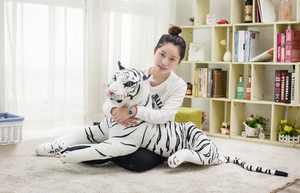 Realistiske bløde krammedyr Plyslegetøj Tiger white 40CM