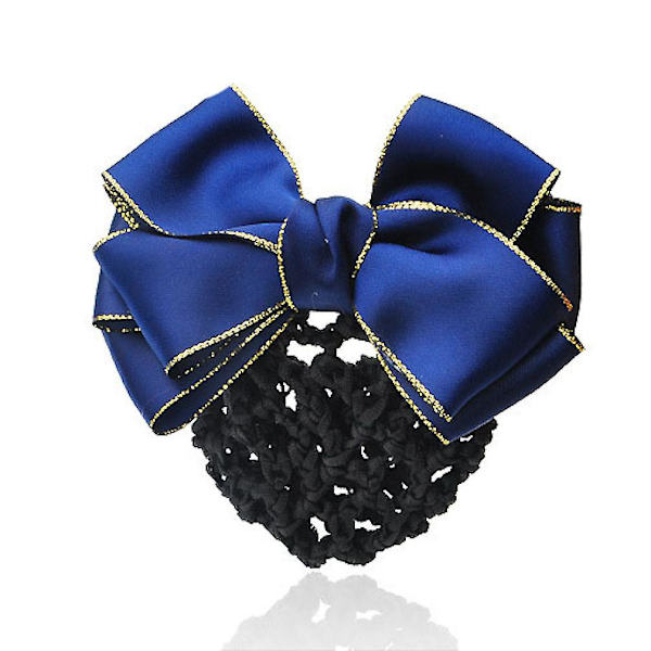 Rosett Satin Hårband Hårnålsspänne Hårstycke Bowknot Net Bun S
