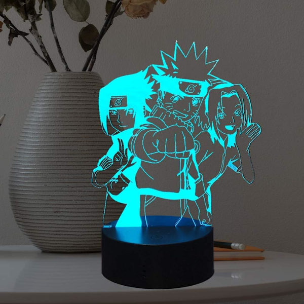 Naruto Kakashi Uchiha Sasuke 3D Illusion Night Light Lamp Sm