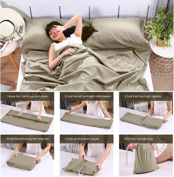 Portable Anti-Dirt Camping Reiselaken - Khaki, Lett og