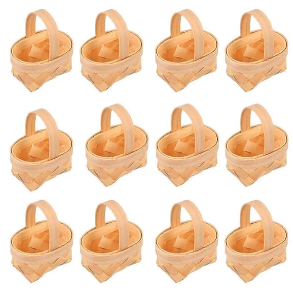 20 st Små Godiskorgar Mini Vävda Korgar Present Chokladförpackningskorgar