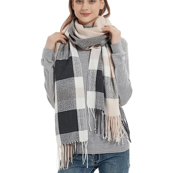 Dammode lång sjal Big Grid Winter Warm Lattice Large Scarf