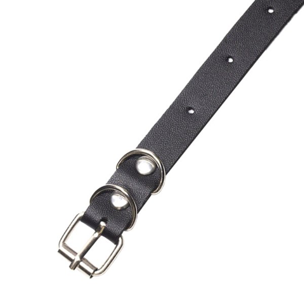 Punk läder choker krage Utsökt justerbart spänne halsband gotisk nyckelbenskedja Sexig svart halsband present till biker