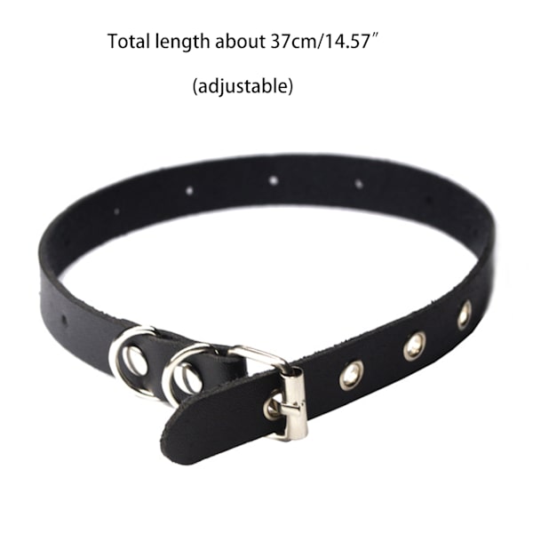 Punk läder choker krage Utsökt justerbart spänne halsband gotisk nyckelbenskedja Sexig svart halsband present till biker