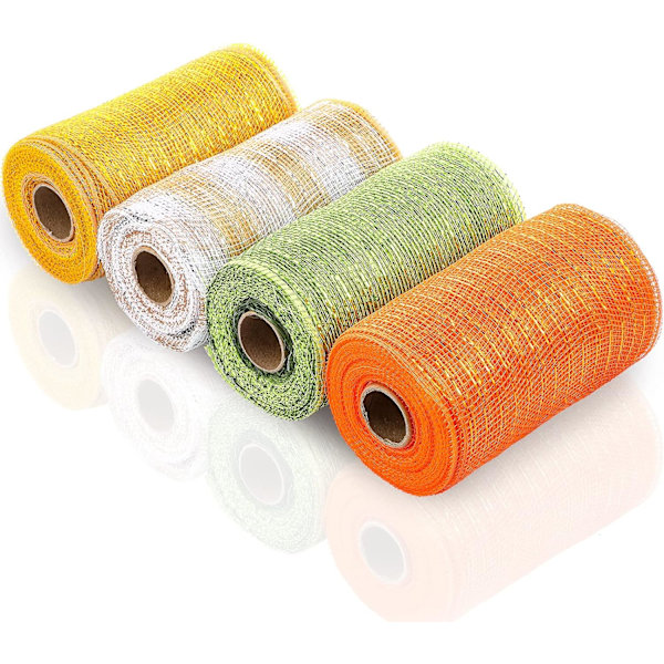 4 ruller Mesh Bånd, Metallic Foil Mesh Bånd Metallic Mesh Bånd