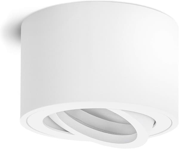 Ultra-fladt indbygget spotlight - justerbar, i mat hvid