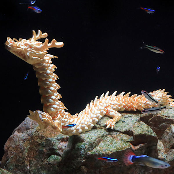 3D-printet artikuleret Drage Fisketank landskabsarkitekturdekoration C 60CM