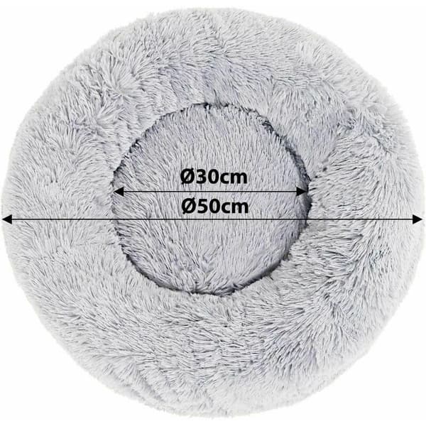 Rund hundkorg kattmatta munkkorg Ø 50 cm (M) ljusgrå