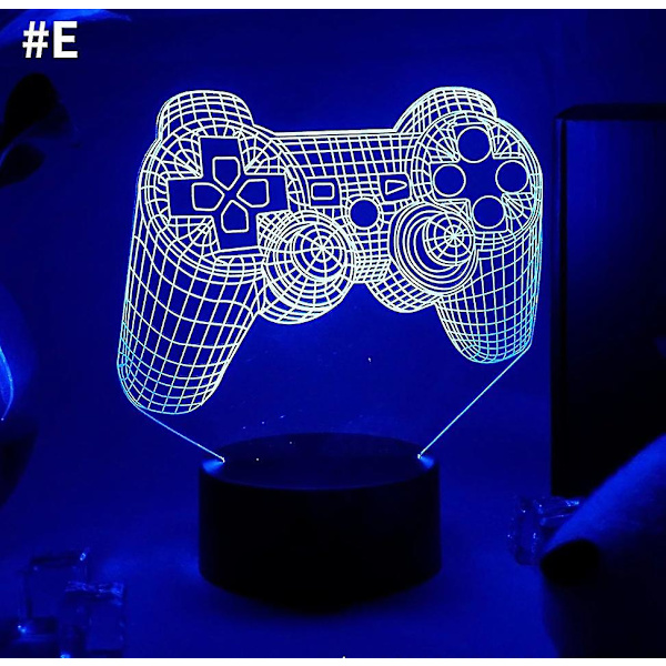 3D Night Light Game Room PS Gamepad Belysningsdekoration