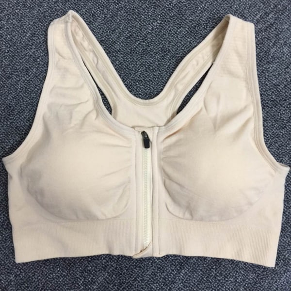 Kvinnor Sport-BH High Impact Front Fäst Dragkedja Trådlös Post Surgery Support Tränings-BH Full täckning Löp-BH Black M