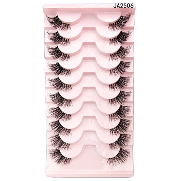 Halve Øjenvipper Naturligt Udseende Wispy Cat-Eye Vipper 3D Kunstige Øjenvipper Fluffy-Bløde 10 Par Syntetiske Fibre Falske Øjenvipper Sæt 5