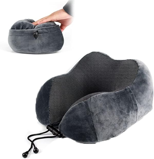 Matkatyyny - 100% Memory Foam niskatuki säilytystilalla