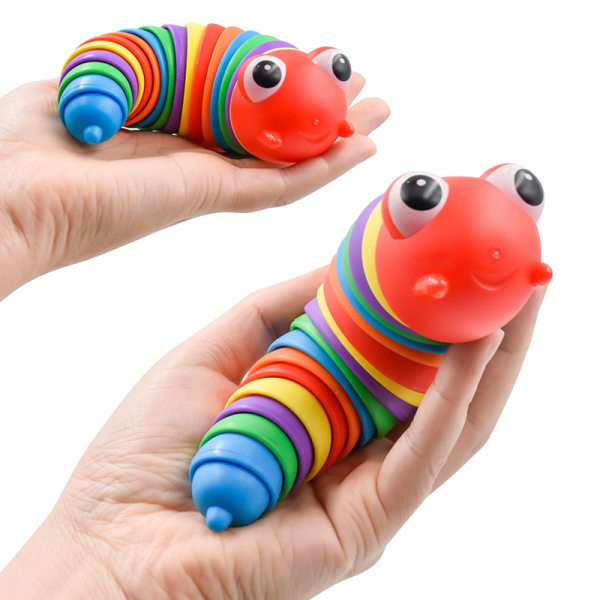 Fidget Slug Toys kan vridas Sensorisk leksak Slumpmässig färg Caterpillar random colorful