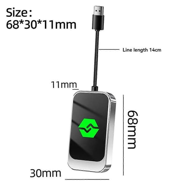 2-in-1 langaton Carplay Android Auto -sovitin USB langaton autosovitin muuntaa langallisen Android Auton langattomaksi