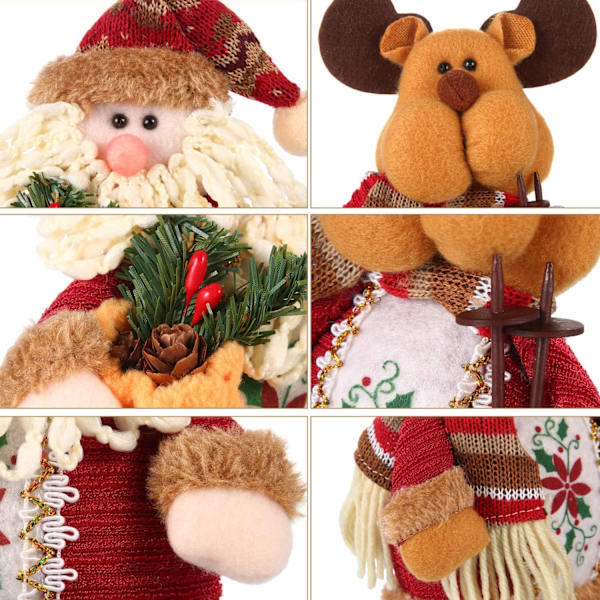 3 stycken Sittande Santa Claus Snowman Renjul