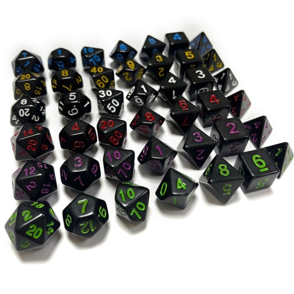 7 kpl DND-monitahoisia noppia RPG-noppia Dungeons & Dragons, Pathfinder-MTG, D&D-roolipeleihin, setti White