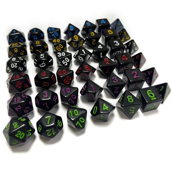 7 st DND-polyedriska tärningar RPG-tärningar för fängelsehålor-och-drakar, Pathfinder-MTG, D&D-rollspel, set Yellow