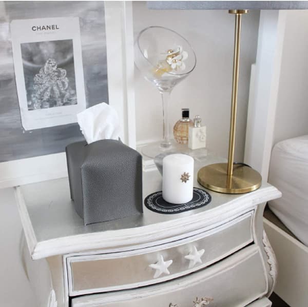 Lær Tissue Box Moderne Sofistikert Kunstlær Kvadratisk Tissue Box Dekorativ Organizer Svart