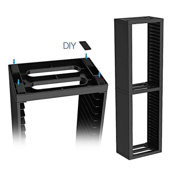 19221 ABS Spilldisk Oppbevaringstårn Dobbeltlags Hylle Stativ Organizer for PS4 Slim Pro