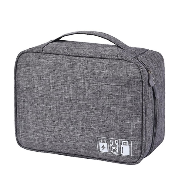 Vanntett oppbevaring Tote Lader Ledning Organizer Liten elektronikk reiseveske Case Elektronisk komponent OrganizerGrå24,5*18cm Grey 24.5*18cm