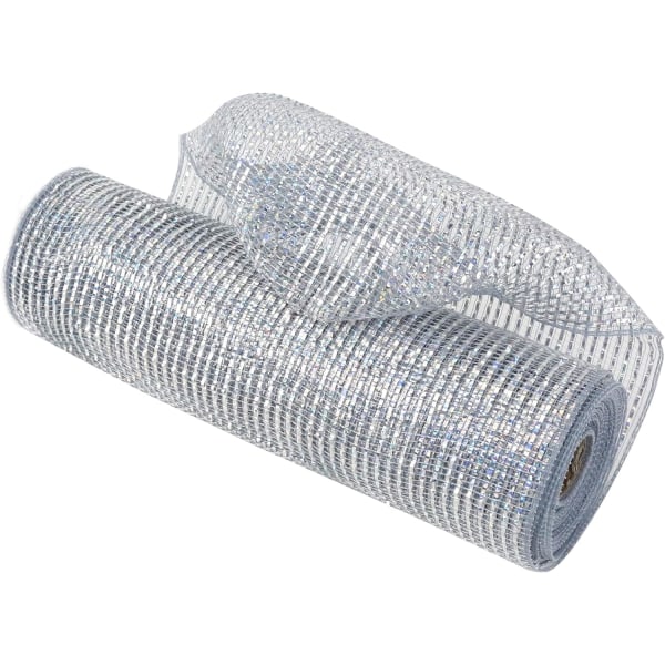 Sølv Mesh Bånd Sølv Deco Mesh Bånd 10 tommer Bredt Sølv Mesh Bånd til