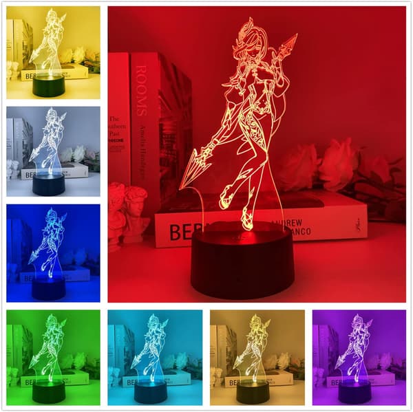 Genshin Impact Shenhe Lamp 3D USB Led Game Character Model A