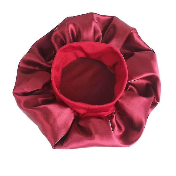 Kvinnor Satin Solid Sovhatt Cap Hårvårdsmössa Nattmössa För Kvinnor Män Unisex cap Flerfärgad Mörklila