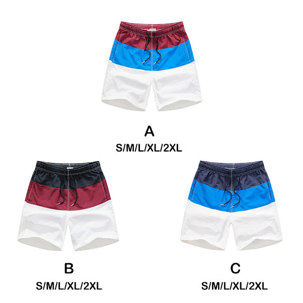 1/2/3/5 Hengittävät ja tyylikkäät miesten shortsit - kesään Wine Red and Black M,1 1 Pc
