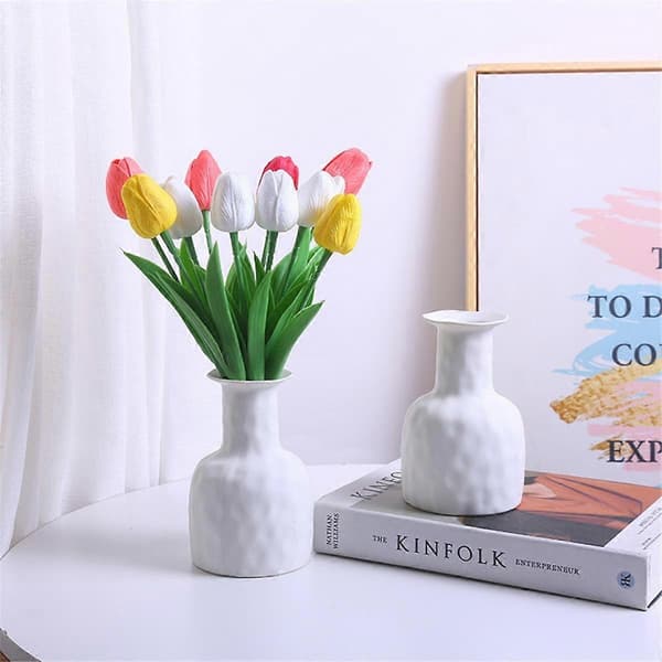 Vas Prydnader Tulpan Konstgjord Blomma Vas Vardagsrum Matsal Blommig Heminredning