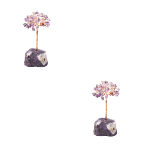 1/2/3/5 Onnenpuu Kodin sisustus Hieno käsityö ja luonnollinen amethyst+amethyst 13cm 2PCS