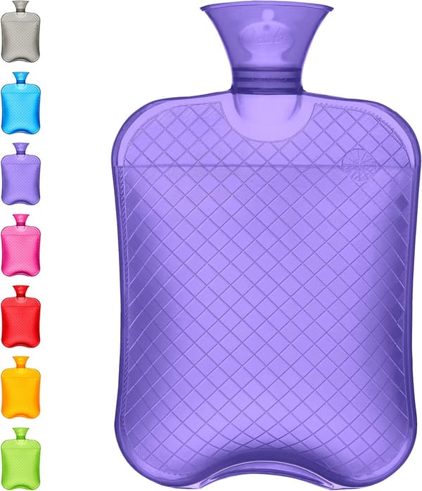 Varmvattenflaska 1,8L Classic Premium, för smärtlindring, Lila