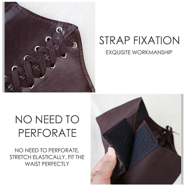 Snøring Cinch-bælte bundet korset Elastisk taljebælte Brun