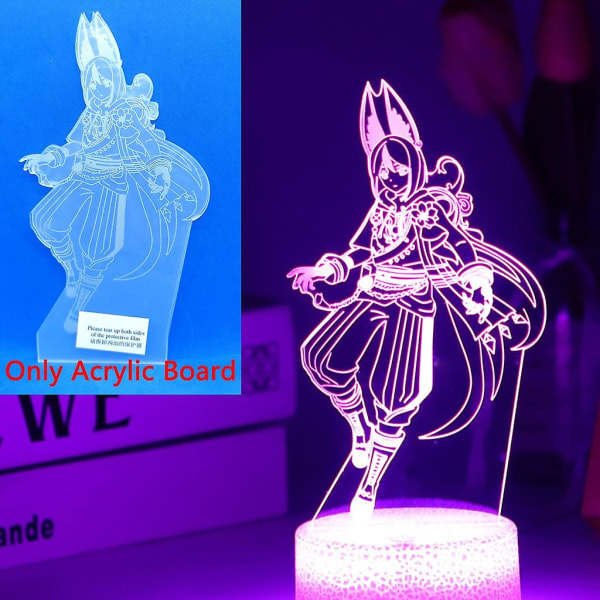 Genshin Impact Anime Nattlampe Spillfigur Yunjin Lampe Shenhe Romdekor Barn Gave Akrylplate og base selges separat Akrylplate 15