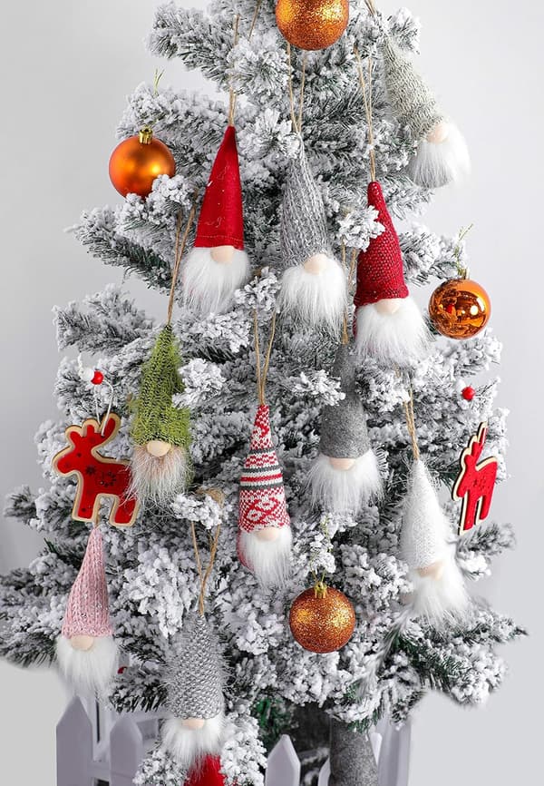 Christmas Tree Hanging Gnomes Ornaments Set med 10 st, svenska Han