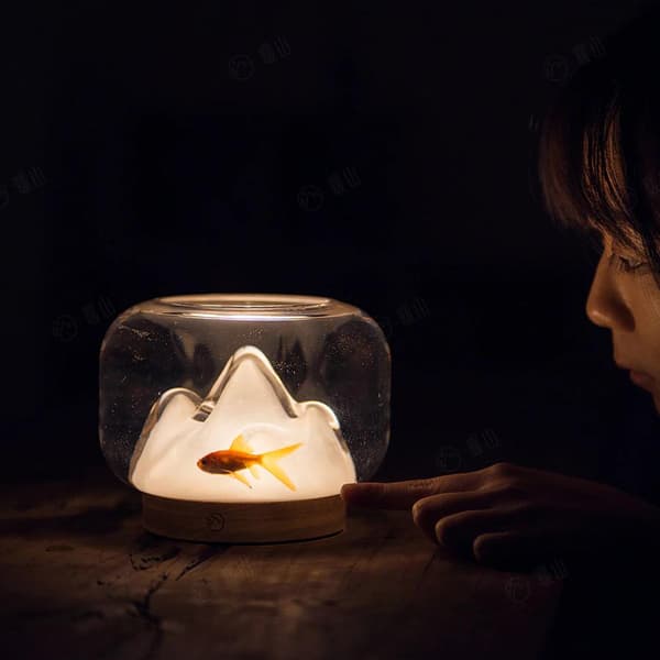 Warm Mountain Light Creative Glas Fish Tank Decoration
