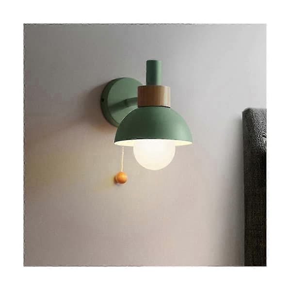 LED Vägglampa med Strömbrytare Trä Sconce Lampor Inomhusbelysning Heminredning Säng Sovrum Vardagsrum