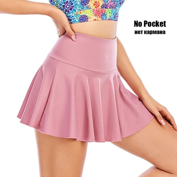 Cloud Hide Tennis-hameet Naiset port Golf Laskostettu hame Fitness shortsit Korkea vyötärö Urheilullinen nopeasti kuivuva Juoksu Lyhyt port lyhyt PinkNOPocket S