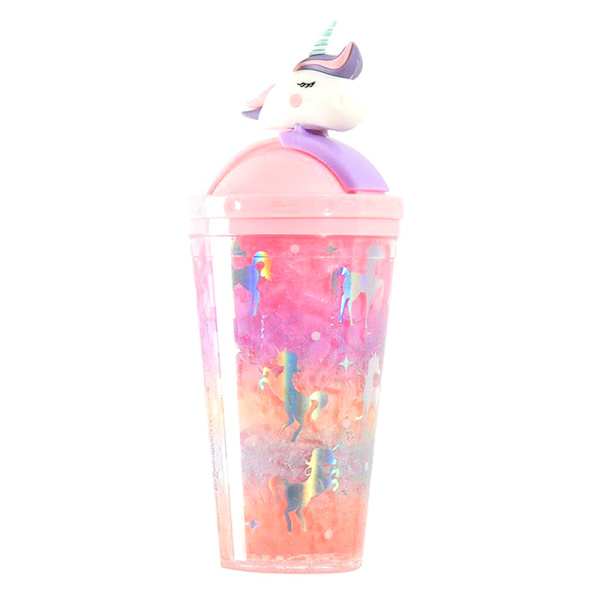 Unicorn Ice Cup vattenflaska Gradient Girl Heart e Straw Cup Orange