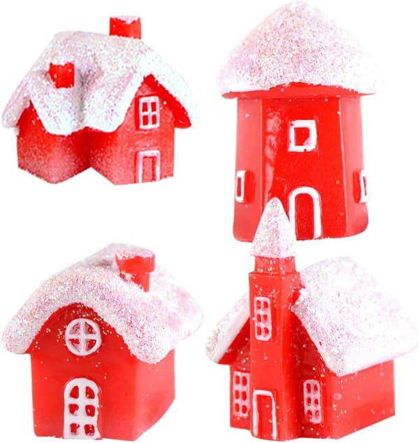 4 st Miniatyr julbyhus